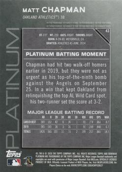 2020 Bowman Platinum - Chartreuse #43 Matt Chapman Back