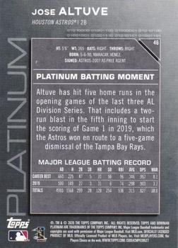 2020 Bowman Platinum - Icy #46 Jose Altuve Back