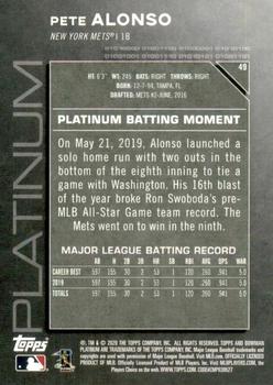 2020 Bowman Platinum - Icy #49 Pete Alonso Back
