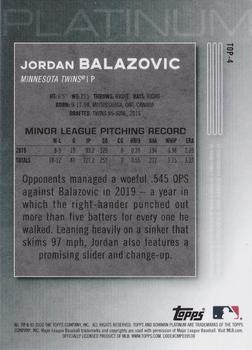 2020 Bowman Platinum - Top Prospects Icy #TOP-4 Jordan Balazovic Back
