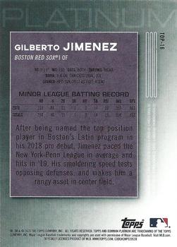 2020 Bowman Platinum - Top Prospects Icy #TOP-16 Gilberto Jimenez Back