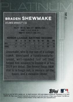 2020 Bowman Platinum - Top Prospects Icy #TOP-21 Braden Shewmake Back