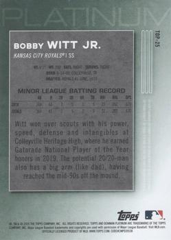 2020 Bowman Platinum - Top Prospects Icy #TOP-25 Bobby Witt Jr. Back