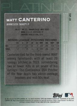 2020 Bowman Platinum - Top Prospects Icy #TOP-39 Matt Canterino Back
