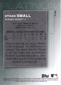 2020 Bowman Platinum - Top Prospects Icy #TOP-91 Ethan Small Back
