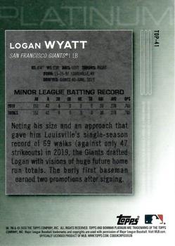 2020 Bowman Platinum - Top Prospects Green #TOP-41 Logan Wyatt Back
