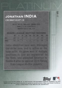 2020 Bowman Platinum - Top Prospects Chartreuse #TOP-17 Jonathan India Back
