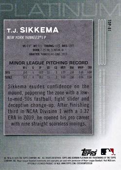 2020 Bowman Platinum - Top Prospects Teal #TOP-61 T.J. Sikkema Back