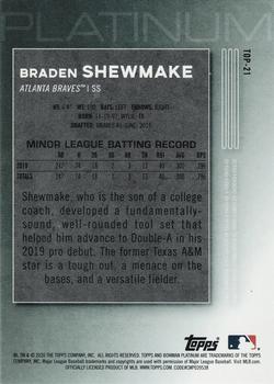 2020 Bowman Platinum - Top Prospects Blue #TOP-21 Braden Shewmake Back