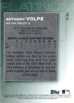 2020 Bowman Platinum - Top Prospects Blue #TOP-29 Anthony Volpe Back