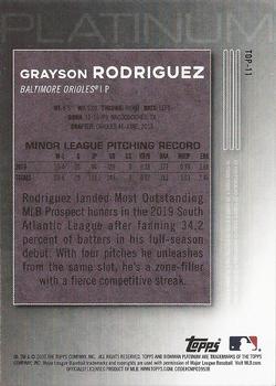 2020 Bowman Platinum - Top Prospects Orange #TOP-11 Grayson Rodriguez Back