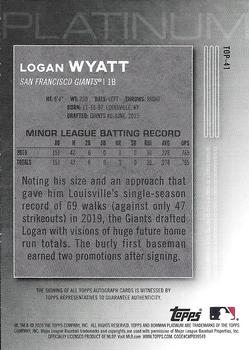 2020 Bowman Platinum - Top Prospect Autographs #TOP-41 Logan Wyatt Back