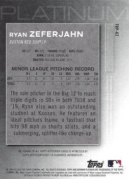 2020 Bowman Platinum - Top Prospect Autographs #TOP-62 Ryan Zeferjahn Back