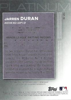 2020 Bowman Platinum - Top Prospect Autographs #TOP-98 Jarren Duran Back