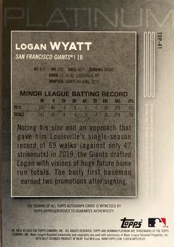 2020 Bowman Platinum - Top Prospect Autographs Purple #TOP-41 Logan Wyatt Back