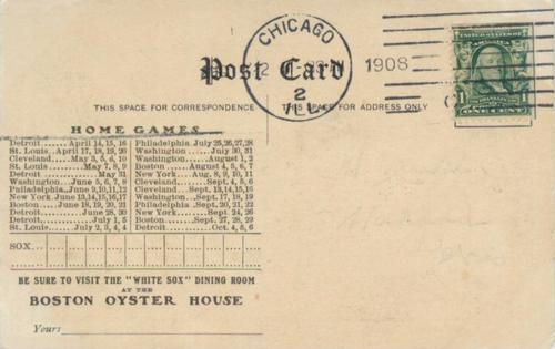 1907 George W. Hull Postcards #NNO Ed Hahn Back