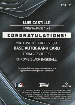2020 Topps Chrome Black - Autographs #CBA-LC Luis Castillo Back