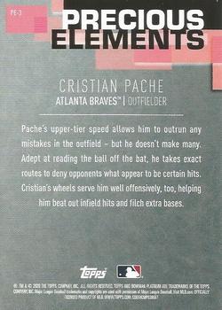 2020 Bowman Platinum - Precious Elements Purple #PE-3 Cristian Pache Back