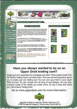 2002 Upper Deck - Upper Deck Advertisements #NNO Upper Deck Personalized Cards Back