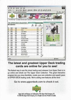 2002 Upper Deck - Upper Deck Advertisements #NNO Upper Deck Collection Back