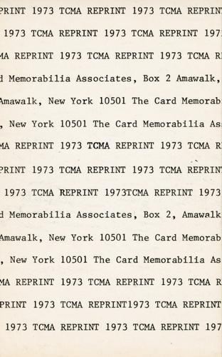 1973 TCMA 1921 Exhibits (reprint) #NNO Stanley Coveleski Back