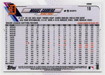2021 Topps Chrome #10 Miguel Cabrera Back