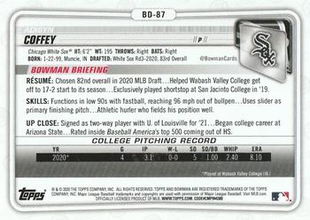 2020 Bowman Draft 1st Edition #BD-87 Adisyn Coffey Back