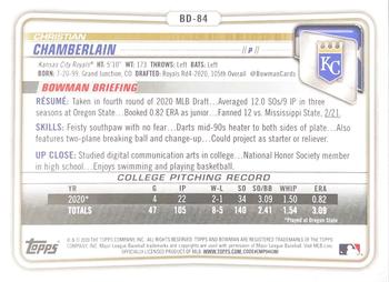 2020 Bowman Draft 1st Edition - Sky Blue #BD-84 Christian Chamberlain Back