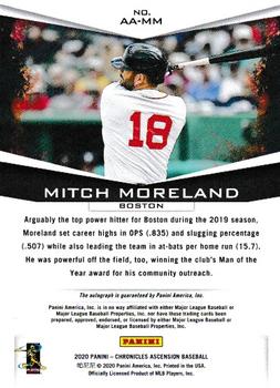 2020 Panini Chronicles - Ascension Autographs #AA-MM Mitch Moreland Back