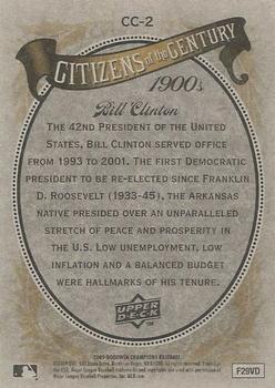 2009 Upper Deck Goodwin Champions - Citizens of the Century #CC-2 Bill Clinton Back