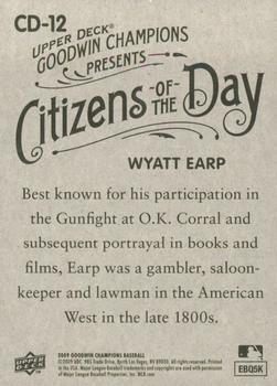 2009 Upper Deck Goodwin Champions - Citizens of the Day #CD-12 Wyatt Earp Back