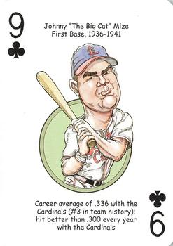 2006 Hero Decks St. Louis Cardinals Baseball Heroes Playing Cards #9♣ Johnny Mize Front