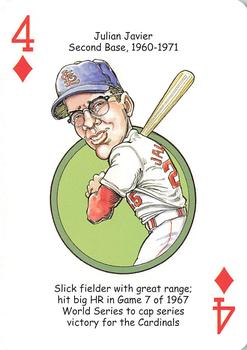 2006 Hero Decks St. Louis Cardinals Baseball Heroes Playing Cards #4♦ Julian Javier Front