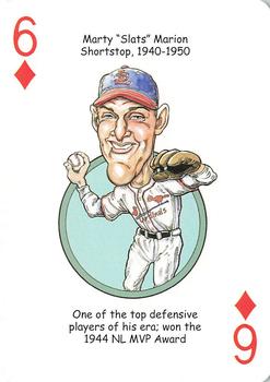 2006 Hero Decks St. Louis Cardinals Baseball Heroes Playing Cards #6♦ Marty Marion Front