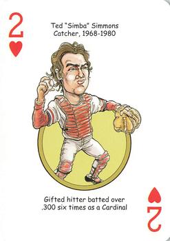 2006 Hero Decks St. Louis Cardinals Baseball Heroes Playing Cards #2♥ Ted Simmons Front