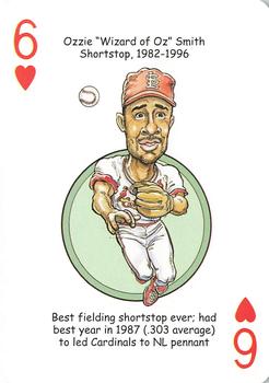 2006 Hero Decks St. Louis Cardinals Baseball Heroes Playing Cards #6♥ Ozzie Smith Front