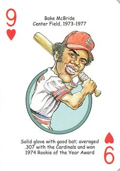 2006 Hero Decks St. Louis Cardinals Baseball Heroes Playing Cards #9♥ Bake McBride Front