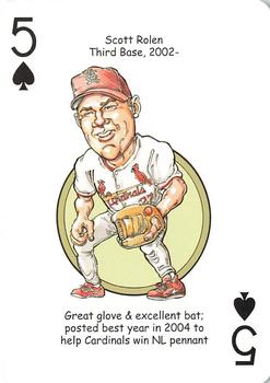 2006 Hero Decks St. Louis Cardinals Baseball Heroes Playing Cards #5♠ Scott Rolen Front