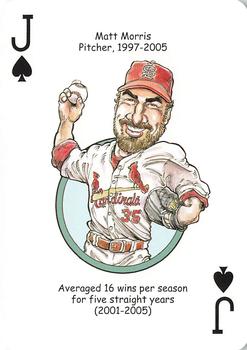2006 Hero Decks St. Louis Cardinals Baseball Heroes Playing Cards #J♠ Matt Morris Front