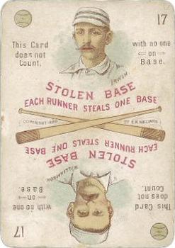 1889 E. R. Williams Card Game #17a Arthur Irwin / Ned Williamson Front