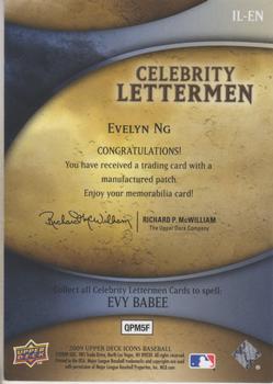 2009 Upper Deck Icons - Celebrity Lettermen #IL-EN Evelyn Ng Back