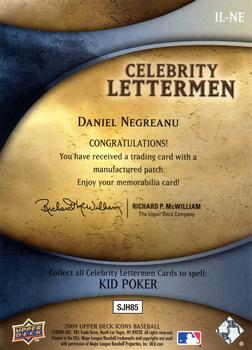 2009 Upper Deck Icons - Celebrity Lettermen #IL-NE Daniel Negreanu Back