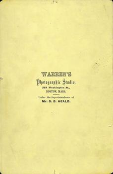 1871-72 Warren Studio Boston Red Stockings Cabinets #NNO George Wright Back