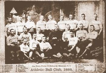 1888 Joseph Hall Cabinets #NNO Athletic Ball Club, 1888 Front