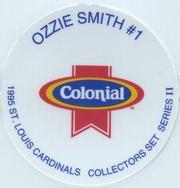 1995 Colonial St. Louis Cardinals Collectors Set Milk Caps #NNO Ozzie Smith Back