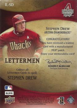 2009 Upper Deck Icons - Lettermen #IL-SD Stephen Drew Back
