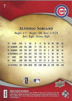 2009 Upper Deck Icons - Retail Red #7 Alfonso Soriano Back