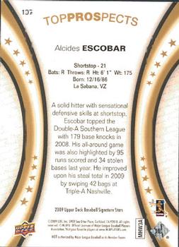 2009 Upper Deck Signature Stars #107 Alcides Escobar Back