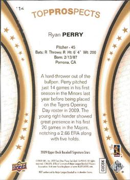 2009 Upper Deck Signature Stars #114 Ryan Perry Back