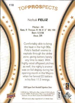 2009 Upper Deck Signature Stars #118 Neftali Feliz Back